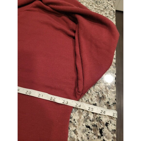 Athletic Works Hoodie Boys L 12-14 Burgundy Pullover Hooded Pocket Sweatshirt - Picture 3 of 4